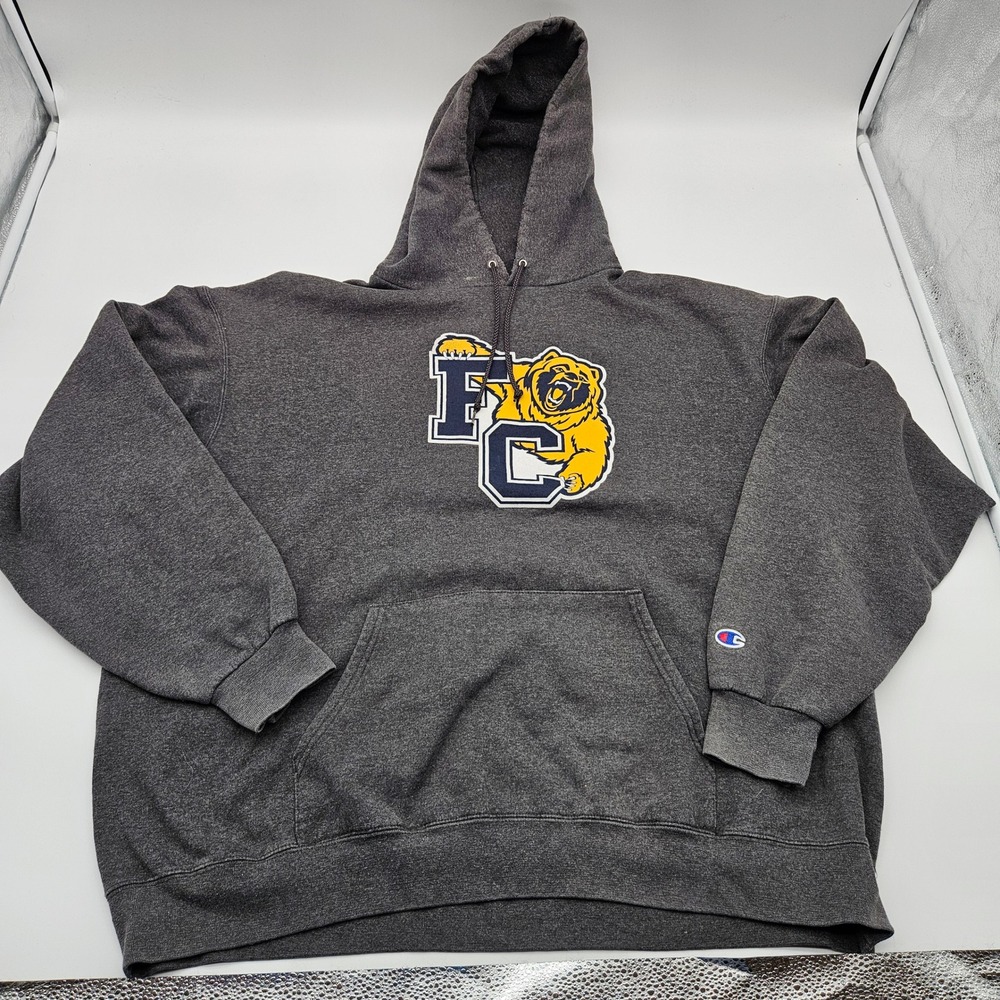 Champion Eco Fleece Hoodie FC Bear Logo Dark‎ Gray XXLarge